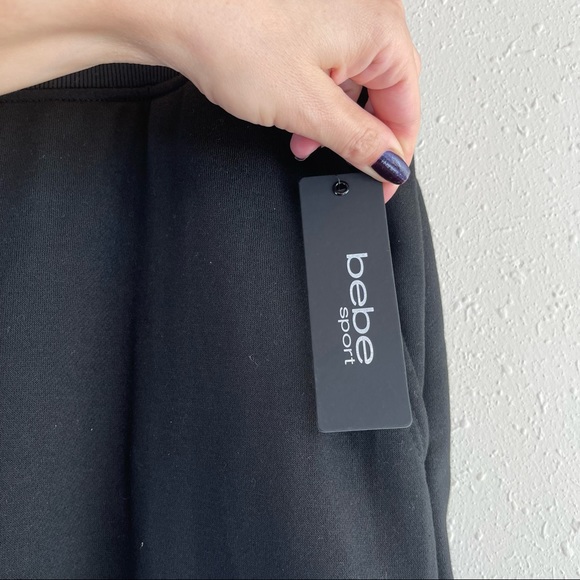 BEBE Sport Fleece Rose Gold Logo Black Jogger Pants/Sz:2X/NWT - Picture 11 of 12